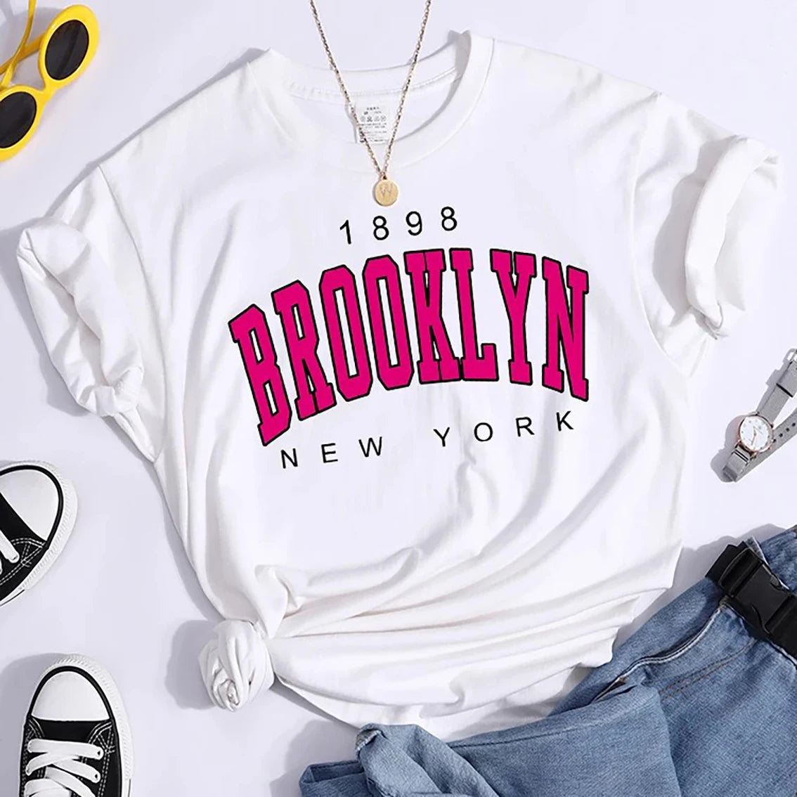 夏用レディースTシャツ 1898 BROOKLYN NEW YORK